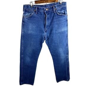 Vintage Wrangler Cowboy Cut Jeans 33x30 USA Made 100% Cotton Mens Medium Wash